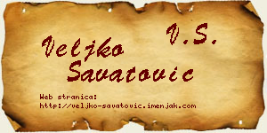 Veljko Savatović vizit kartica
